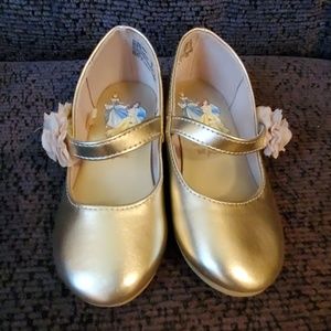 Toddler girls gold dress shoes